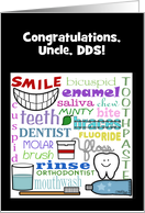 Customizable Congratulations Dentist for Uncle Dental Terms Subway Art card