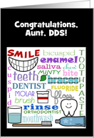 Customizable Congratulations Dentist for Aunt Dental Terms Subway Art card