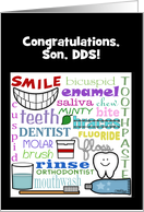 Customizable Congratulations Dentist for Son Dental Terms Art card