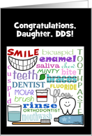 Customizable Congratulations Dentist for Daughter Dental Terms Art card