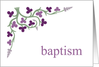 Flower Corner Baptism Card