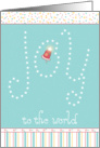 Joy to the World -red Christmas bell card