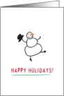 Happy Holidays! dancing snowman card