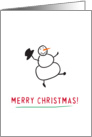 Merry Christmas! dancing snowman card