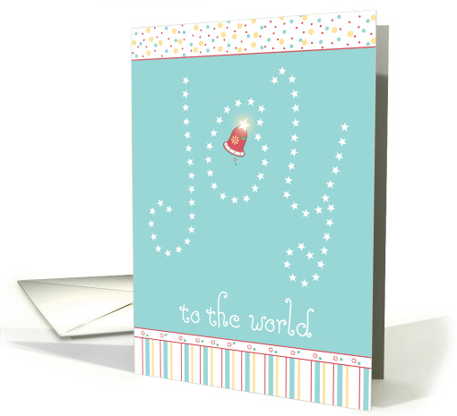 Joy to the World -red Christmas bell card (1199616)