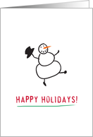 Happy Holidays! dancing snowman card