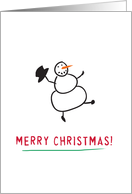 Merry Christmas! dancing snowman card