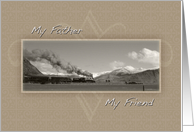 My Father My Friend Father’s Day Black White Train card