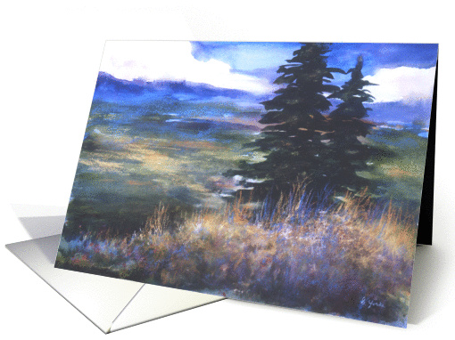 trees, view, scenic, note card (109947)