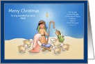 Custom Name Niece Nativity Christmas card