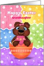 Custom Girl Bear Cub in Egg Easter card