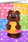 Bear Cub One Year Old Birthday for Girls card