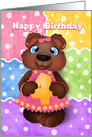 Bear Cub Four Year Old Birthday for Girls card