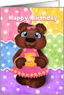 Bear Cub Five Year Old Birthday for Girls card
