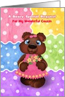 Custom Bear Cub with Flowers Flower Girl Invitation card