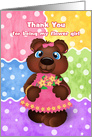 Bear Cub Flower Girl Thank You card