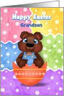 Boy Bear Cub Custom Happy Easter card