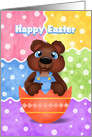 Boy Bear Cub Happy Easter card