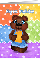 Boy Bear Cub One Year Old Happy Birthday card