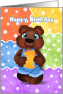 Boy Bear Cub One Year Old Happy Birthday card