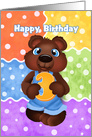 Boy Bear Cub Three Year Old Happy Birthday card
