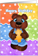 Boy Bear Cub Four Year Old Happy Birthday card