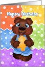 Boy Bear Cub Four Year Old Happy Birthday card