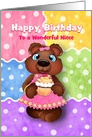 Custom Little Girl Bear Cub Birthday for Girls card