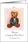 Teddy Bear in Tux Custom Card Request Ring Bearer card