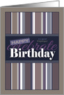 Business Employee Decorative Birthday with Stripes card