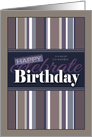 Business Coworker Decorative Birthday with Stripes card