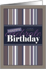 Business Customer Decorative Birthday with Stripes card