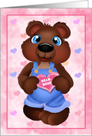 Bear Hugs Boy Bear Valentine card