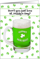 Going Green St Paddys Day Beer Humor card