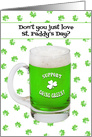 Going Green St Paddys Day Beer Humor card