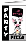 Pig Theme Pizza Party Invitation card