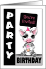 Pig Theme Birthday Party Invitations card