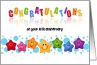 Custom Business Employee Anniversary Congratulations Stars card