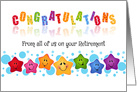 Business Retirement Congratulations From All Smiling Stars card