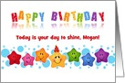 Custom Front Business Happy Birthday Smiling Stars card