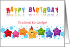 Business Happy Birthday Coworker Smiling Stars card