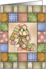 Patchwork Bunny Blank Note card