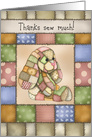 Bunny Hugs Patchwork Bunny with Heart Kids Easter card