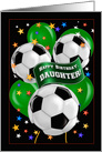 Daughter Soccer Ball Futbol Sports Balloon Birthday card