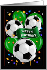 Soccer Ball Futbol Sports Theme Balloon General Birthday card