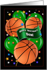Son Basketball Sports Theme Balloon Birthday card
