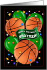 Brother Basketball Balloon Theme Happy Birthday card