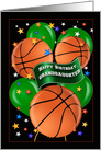 Granddaughter Basketball Balloon Theme Happy Birthday card