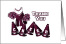 Maroon and White Cheer Leader Thank You Cards