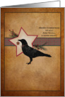 Christmas Cards Primitive Folk Art Crow and Star card